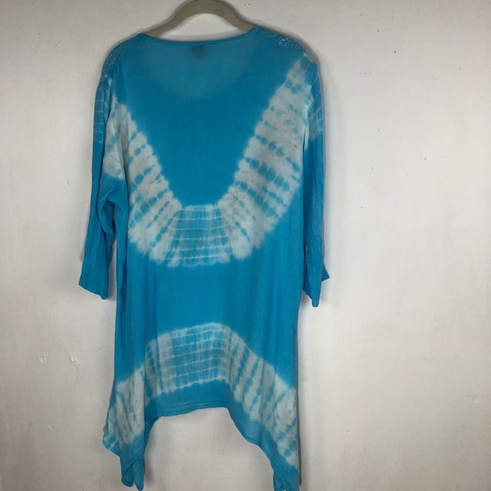 Blue Patterned Women's Top - Picture 7 of 12
